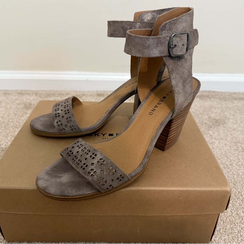 Lucky Brand Odonnah Leather Heel Sandal